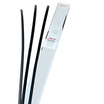 Tubo termoretractil pared delgada sin adhesivo sr1f 6,4-3,2 negro en tiras de 1m (caja 10 tiras)