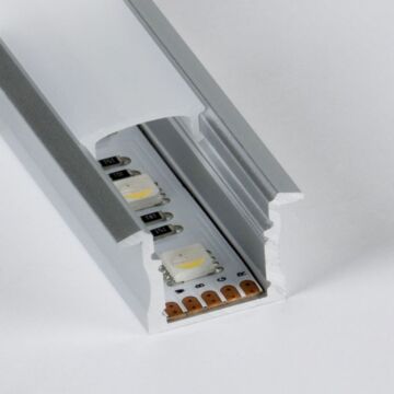 Perfil para tira led empotrar, 23x14 mm barra 2 m anodizado