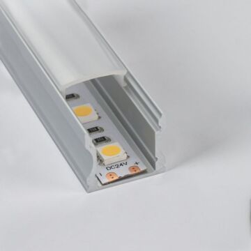 Perfil para tira led superficie, 17x14 mm barra 2 m anodizado