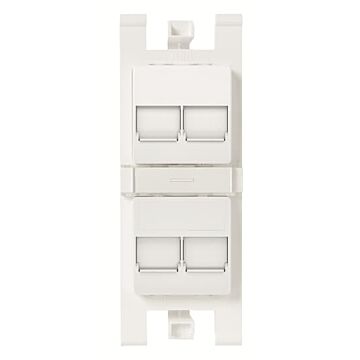 Soporte plano para 4x rj45 con pers. bl