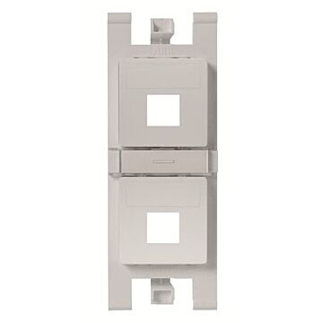 Soporte plano para 2x rj45 con pers. bl
