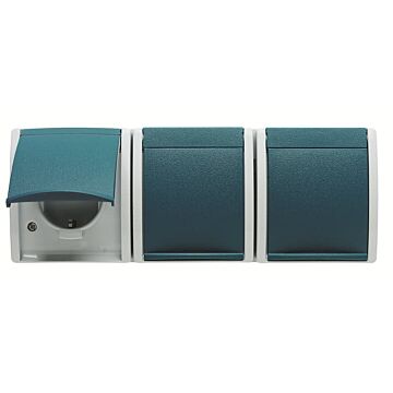 Triple schuko horizontal