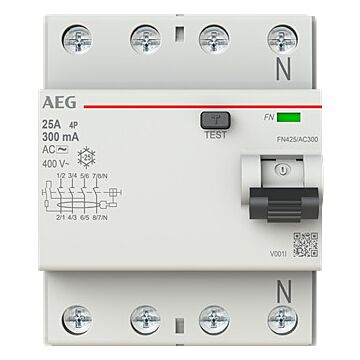 Int. dif. fn 4p 25a 300ma ac