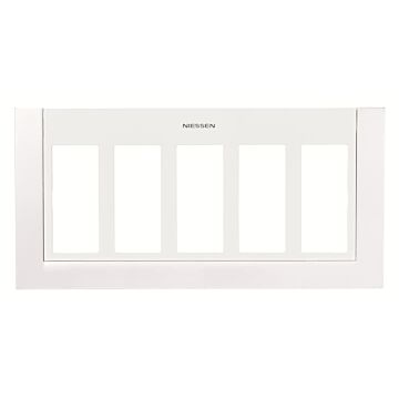 Placa caja/zocalo 5 columnas bl