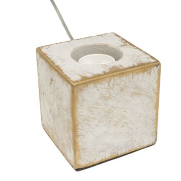 Lámpara decorativa de sobremesa serie stone base cuadrada piedra