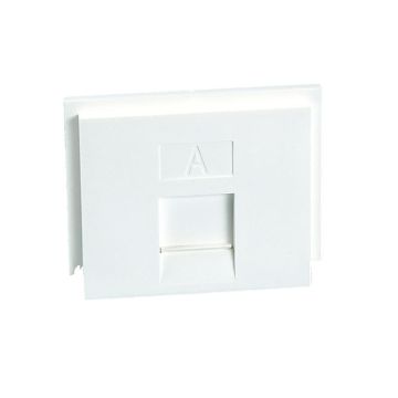 Módulo plano combinable con antipolvo blanco nieve para 1 conector tipo keystone 19,4mm y 20,4mm y c
