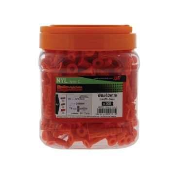 Juego taco nyl-ii 8x40 collar (bidón 300u)
