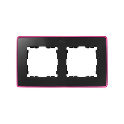 Marco para 2 elementos grafito base rosa fluor Simon 82 Detail Select