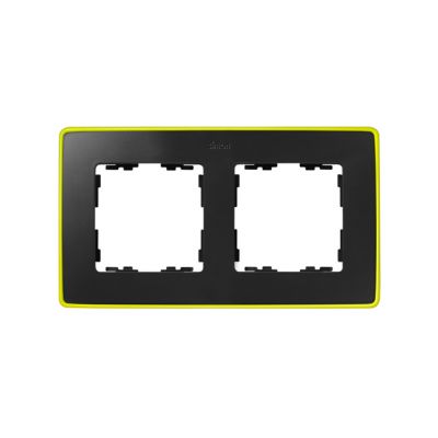 Marco para 2 elementos grafito base amarillo fluor Simon 82 Detail Select