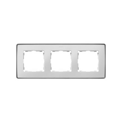 Marco para 3 elementos blanco base aluminio Simon 82 Detail Select