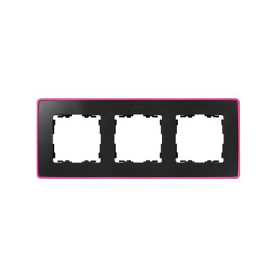 Marco para 3 elementos grafito base rosa fluor Simon 82 Detail Select