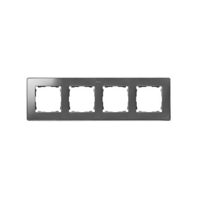 Marco para 4 elementos aluminio frío base cromo Simon 82 Detail Select