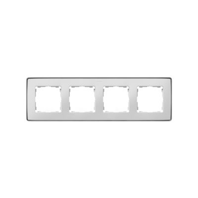 Marco para 4 elementos blanco base aluminio Simon 82 Detail Select