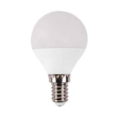 Lámpara LED ESSENSE BALL basic, de forma esférica, de 5W de potencia a 230V AC, con un flujo de 493lm y 3000K. Casquillo E14. De muy bajo consumo, par