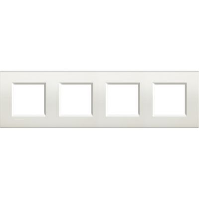 Placa embellecedora Livinglight de color Blanco - 2 x 4 módulos