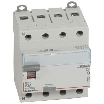Interruptor diferencial DX³ - 4P- 400V~- 63A - tipo AC - 300mA - 4 módulos
