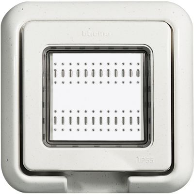 Tapa Idrobox con IP55 de color blanco - 2 módulos - Para Livinglight y Luna