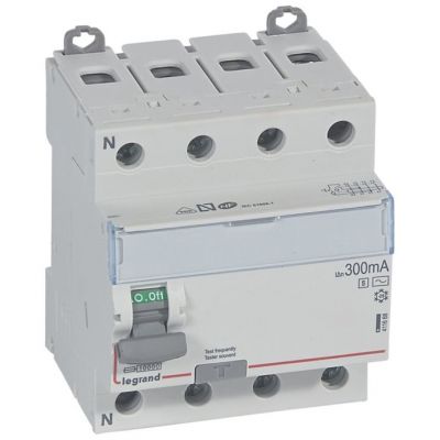 Interruptor diferencial DX³ -4P- 400V~-40A -tipo AC -300mA select.- 4 módulos