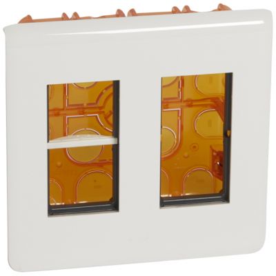 Caja de puesto de trabajo empotrado Mosaic - para 2x4 módulos - Blanco