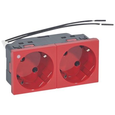 Base de corriente múltiple Mosaic - 2 x 2P+T term. automáticos - rojo - indicador 230V
