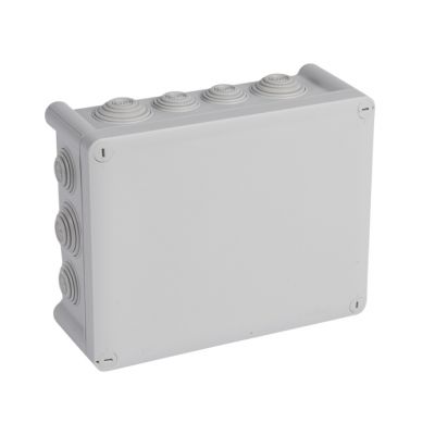 Caja de derivación para conexiones, Plexo IP55, rectangular. Dimensiones: 220x170x92mm. 14 entradas. Color gris