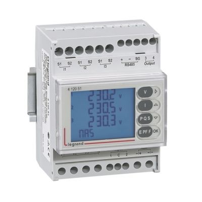 Central de medida EMDX³ modular - salida por impulsos y Modbus RS485 - 4 módulos - Pantalla LCD
