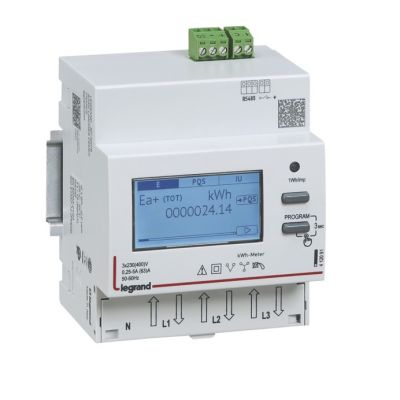 Contador de energía trifásico EMDX³ - no MID - conexión directa 63A - 4 módulos