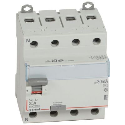 Interruptor diferencial DX³ - 4P- 400V~- 25A - tipo AC - 30mA - 4 módulos