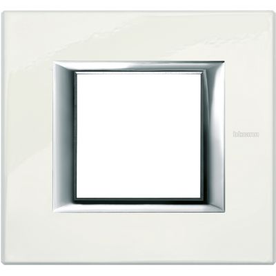 Placa embellecedora  recta Axolute de color  Blanco Limoges - 2 módulos