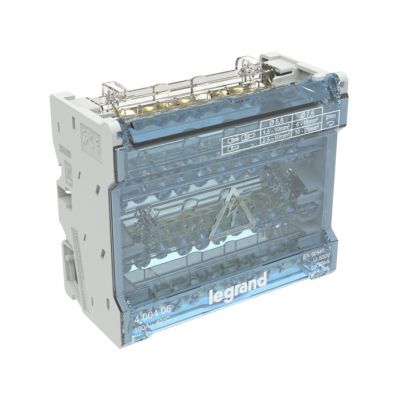 Repartidor modular de barras escalonadas - 4 Polos - 100A - 10 salidas - 6 módulos