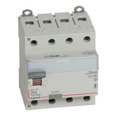 Interruptor diferencial DX³ - 4P- 400V~- 25A - tipo Hpi - 30mA - 4 módulos