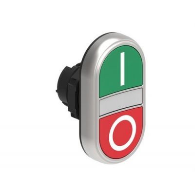 Pulsador doble Platinum luminoso símbolo I-O verde rojo