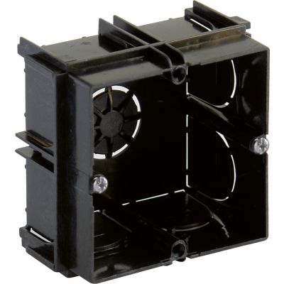 Caja de mecanismos de empotrar para 1 elemento, 65 x 65 x 40 mm. Universal. Enlazable. Certificado por AENOR.