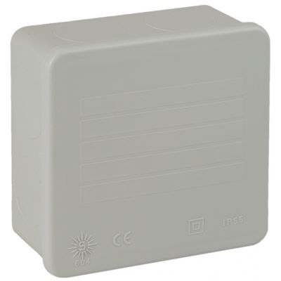 Caja estanca de conexión 80 x 80 x 35 mm sin conos. Color gris.