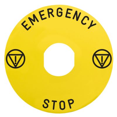 Etiqueta circular 60mm 'emergenciagency stop'