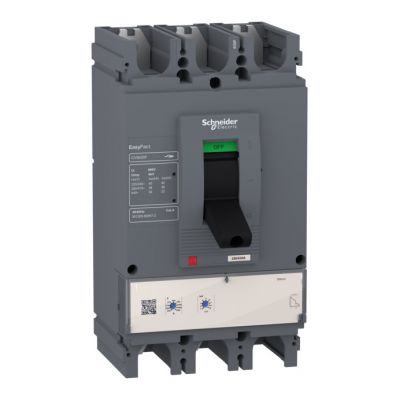 interruptor automático EasyPact CVS630F, 36 kA a 415 VCA, clasificación 630 A Unidad de control electrónica ETS 2.3, 3P 3r