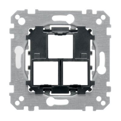Soporte para 1 o 2 conectores RJ45 S-One compatible con la gama Elegance y Dlife