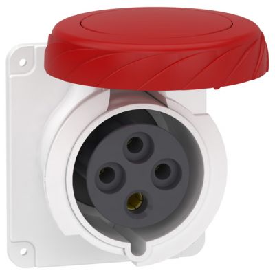 PratiKa socket - screw - straight - 32A - 3P + E - 380...415 V AC - panel