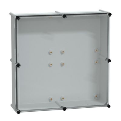 PLS box, polyester rear, transparent PC cover IP65 54x54x18cm ((*))