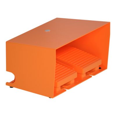 Interruptor de pedal doble XPE-R - con tapa - metálico - naranja - 2NC+2NO