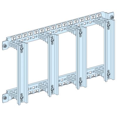 Placa soporte de 4 carriles modulares verticales para bornes de conexión