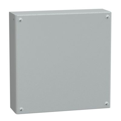 Metal industrial box plain door H400xW400xD120 IP66 IK10 RAL 7035