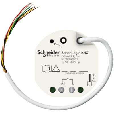 KNX - Actuador empotrar binario 1 salida 16A - 3 entradas