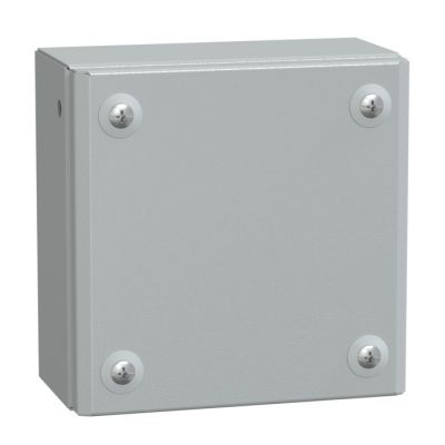 Caja Industrial de Metal con puerta ciega  H150xW150xD80 IP66 IK10 RAL 7035