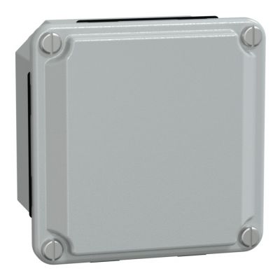 Caja industrial metálica - tapa baja-  Alt85xAnch85xProf49 - IP55 - gris RAL 7035