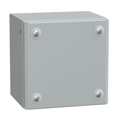 Caja Industrial de Metal con puerta ciega  H150xW150xD120 IP66 IK10 RAL 7035