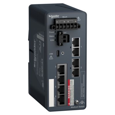 Modicon Managed Switch - 4 puertos para cobre + 2 puertos para fibra óptica multimodo