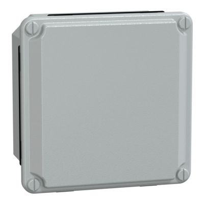 Caja industrial metálica - tapa baja-Alt105xAnch105xProf49 - IP55 - gris RAL 7035