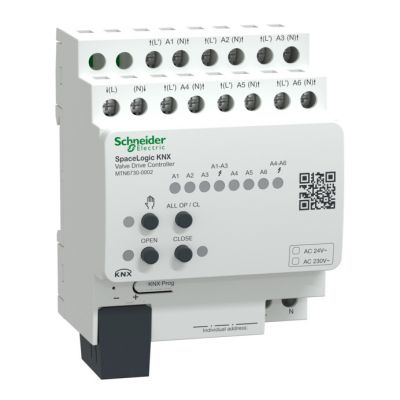 KNX - Actuador SpaceLogic calefacción con control termostático  de 6 salidas