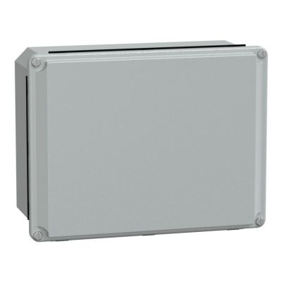 Caja industrial metálica - tapa baja- Alt206xAnch156xProf83 - IP55 - gris RAL 7035